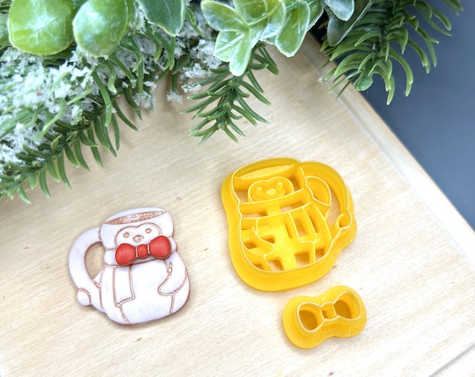 Penguin Cup Polymer Clay Cutters - Handmade Earrings - Cookie Cutters