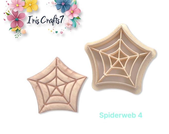 Spiderweb Pack 1 Polymer Clay Cutters – Spooky Web Shapes for Earrings – Halloween PLA Tools – DIY Jewelry Making Cutter Set