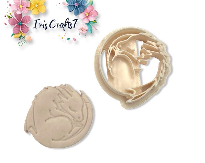 Dragon Sleeping Polymer Clay Cutter – Fantasy Clay Tool for Earring Making, Mythical Creature Jewellery & DIY Craft Projects