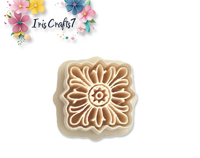 Ornate Floral Tile Polymer Clay Cutter for Earrings Jewelry Tool