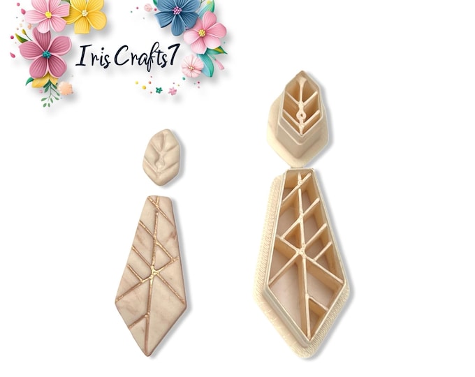 Geometric Crystal Drop Polymer Clay Cutter – Modern Earring Shape – Jewellery Making Tool