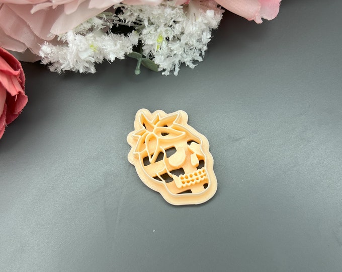 Clay Cutter Strawberry Skull_ Halloween Jewellery_ Ceramic tools_ Earring Making_ Polymer clay cutters