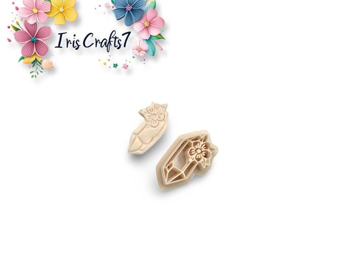 Crystal with Flower Polymer Clay Cutters - Earring Making - Ceramic Tools
