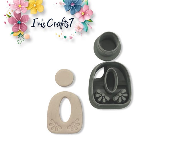 Retro Bloom Polymer Clay Cutter Set for Floral Earrings Jewelry