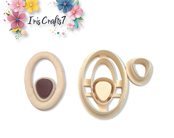 Modern Oval Polymer Clay Cutter Set – Abstract Earring Shape Tool – DIY Clay Cutter for Handmade Jewellery Crafting