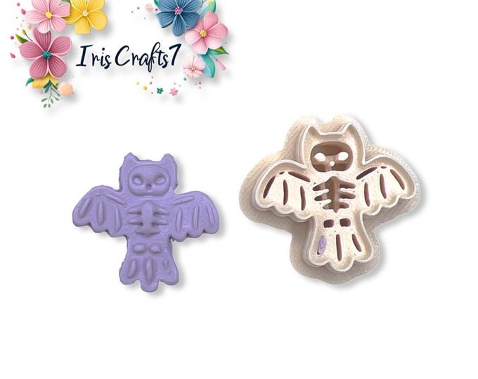 Skeleton Owl Polymer Clay Cutter - Ceramic tools - Halloween Earrings Making