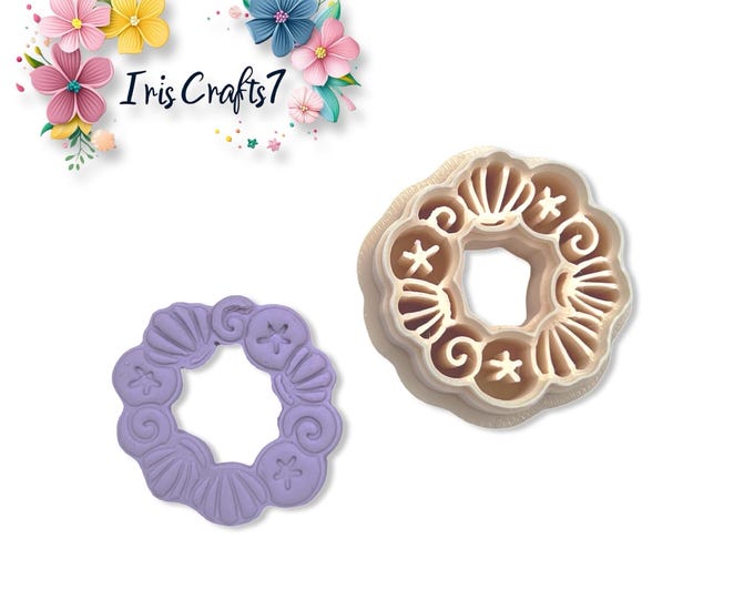 Wreath of Shells Polymer Clay Cutters - Handmade Earrings for Beach Lovers