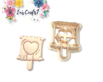 Lollipop Heart Polymer Clay Cutter for Valentine Earrings
