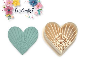 Floral Heart No. 7 Polymer Clay Cutter | Earring Shape | Craft Tool