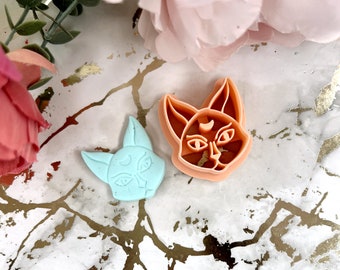 Mystical cat clay cutter| Ceramic tools| Polymer clay cutters| Earring Making