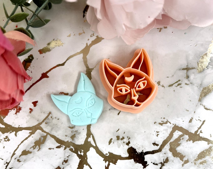 Mystical cat clay cutter| Ceramic tools| Polymer clay cutters| Earring Making