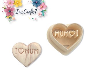 I Love Mum No 2 Polymer Clay Cutter for Earrings Jewelry Tool