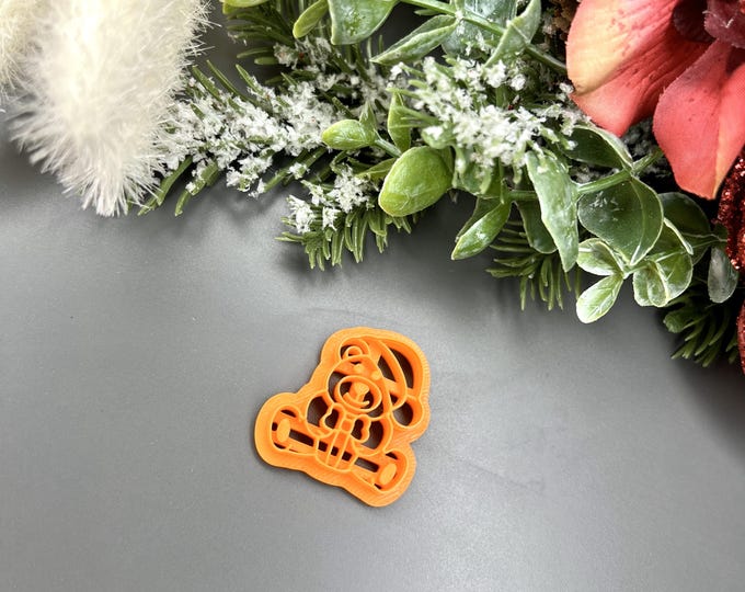 Bear with Gift Polymer Clay Cutter - Christmas Earrings - Handmade Jewellery - Ceramic tools