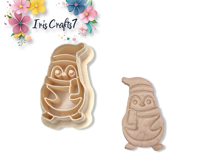 Penguin no. 2 Polymer Clay Cutter for Christmas Earring & Jewellery Making, Craft Tools