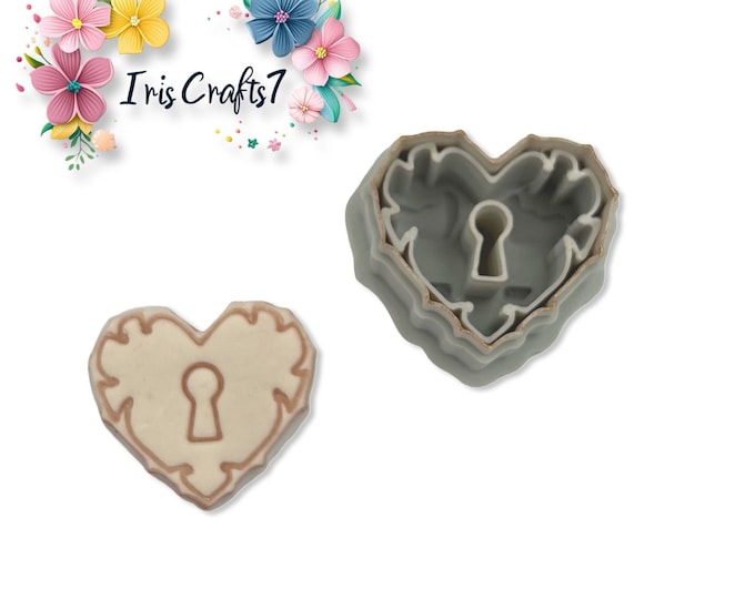 Gothic Heart Keyhole Polymer Clay Cutter Earrings Tool