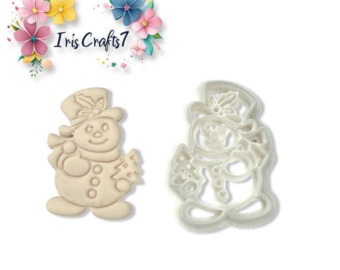 Jolly Snowman with Christmas Tree Polymer Clay Cutter for Handmade Earring & Jewellery Making