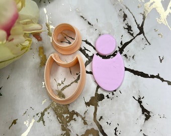 Circle Combo E Polymer Clay Cutters for Handmade Earrings, Jewelry Tools
