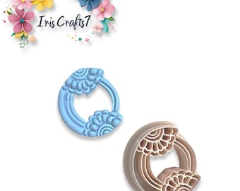 Floral Circle No.2 Polymer Clay Cutter Earrings Jewelry Tool