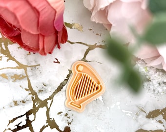 Polymer Clay Cutter Harp Shape – Musical Jewelry Tool – Unique Earring Making Cutter – PLA 3D Printed Clay Tools