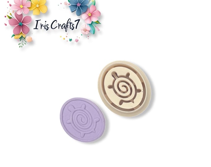 Turtle Ornament Stamp 2 Polymer Clay Cutter - Clay Tools - Handmade Earrings