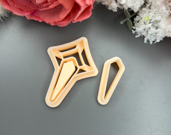Elf Style with precious stone clay cutters_ Ceramic tools_ Polymer clay cutters_ Metal clay