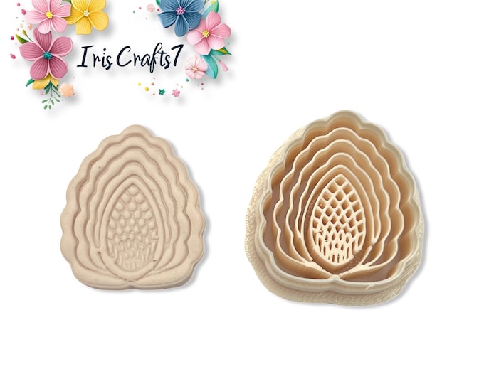 Scalloped Teardrop Polymer Clay Cutter: Textured Earring Making Tool