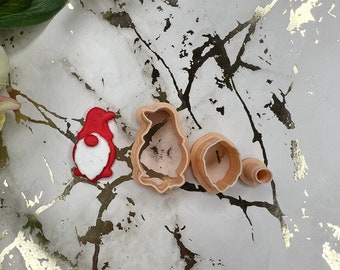 Christmas Gnome 2 polymer clay cutters / earrings cutters
