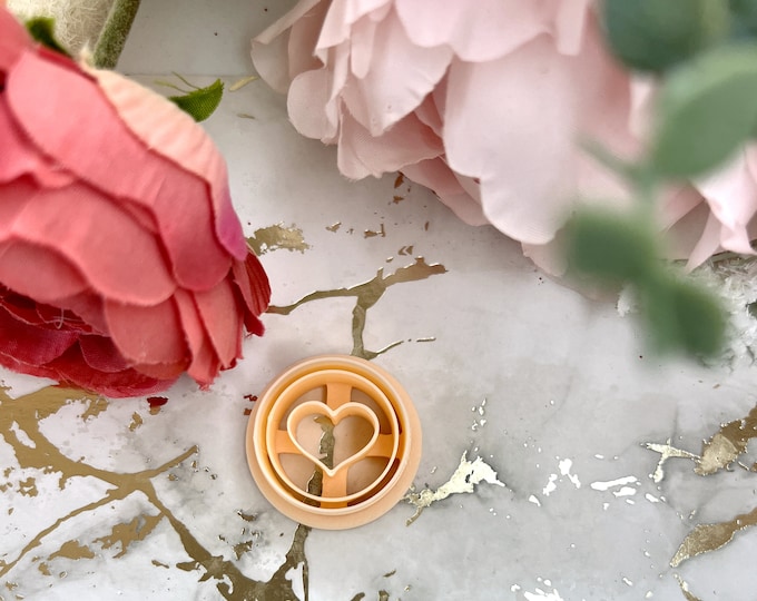 Clay cutter Circle heart 2| Clay tools| Valentine earrings| Polymer clay cutters| Ceramic tools