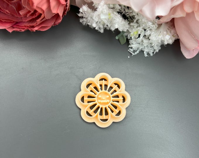 Flower with Pumpkin Polymer Clay Cutters_ Handmade earrings_ Halloween Jewellery