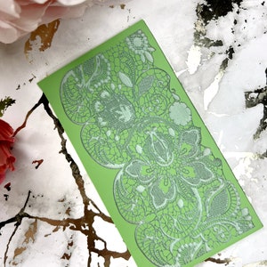 Lace 7 Polymer Clay Texture Mat – Intricate Rubber Stamp for Clay Crafting, Lace Pattern for Earrings, DIY Jewelry Tools