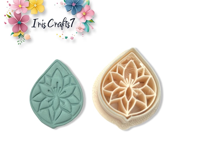 Floral Teardrop no. 2 Polymer Clay Cutter | Modern Earring Shape | Craft Tool