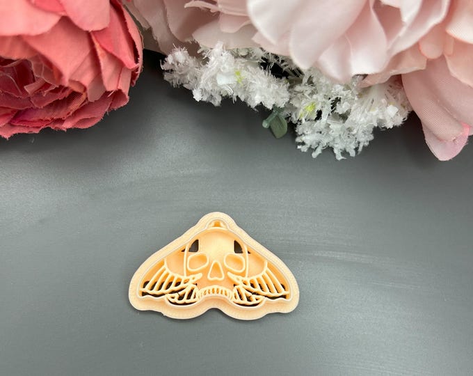 Skull Moth Polymer Clay Cutters_ Halloween Jewellery_ Ceramic Tools_ Handmade Earrings