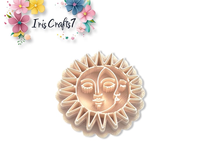 Celestial Harmony Polymer Clay Cutter – Moon & Sun Earring Making Tool – Boho Cosmic Clay Cutter for Handmade Jewellery Crafts