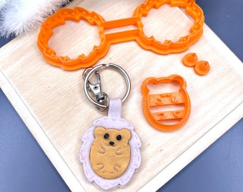 Clay Cutters Hedgehog Stitch Keychain Polymer Clay Craft Tools Cute Animal Shape Accessories for DIY Crafts