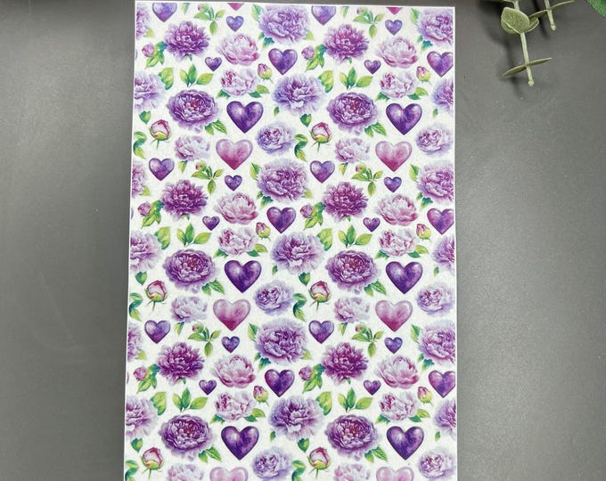 Peonies and Hearts 1 image transfer paper_ Clay tools_ Earring making_ Magic transfer paper_ Water soluble paper