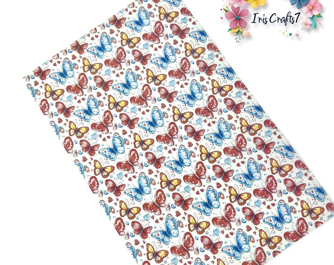 Hearts and Butterfly 1 Transfer Paper for Polymer Clay - Water soluble paper