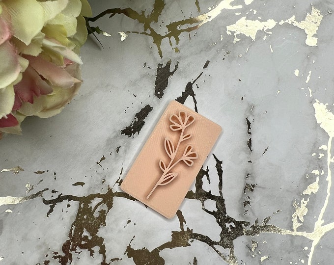 Flower 4 polymer clay stamp