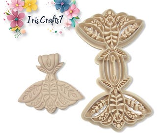 Floral Moth Keychain Polymer Clay Cutter – Insect Earring and Charm Mold – Clay Tool for Jewellery & Gift Making