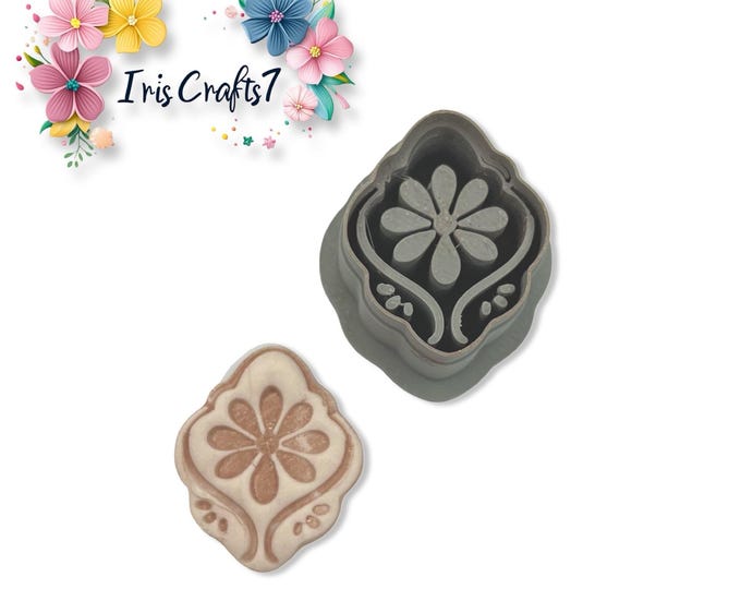 Ornamental Floral Tile Polymer Clay Cutter Earring Tool
