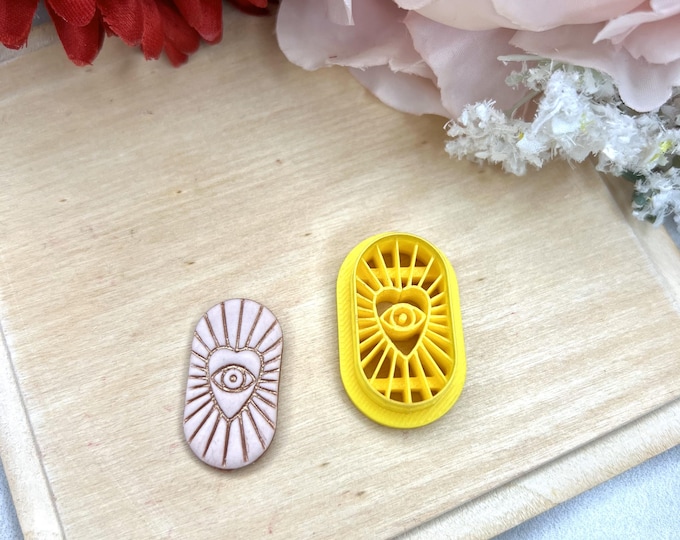 Heart Eye 1 Polymer Clay Cutter - Ceramic Tools - Handmade Earrings - Valentine Jewellery