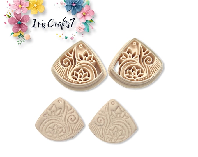 Lotus Flower Polymer Clay Cutters Set – Intricate Decorative Clay Tools for Earring Making & Handmade Jewellery Crafts