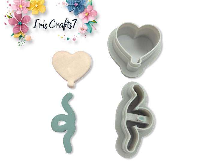 Heart Balloon Polymer Clay Cutters for Valentine Earrings Jewelry Tool