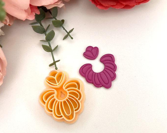 Clay cutters Flower 21| Cutter set| Embossing cutters| Floral clay cutter| Polymer clay cutter