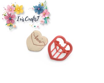 Heart Cake 2 Polymer Clay Cutters - Handmade Earrings - Ceramic Tools - Cookie Cutter