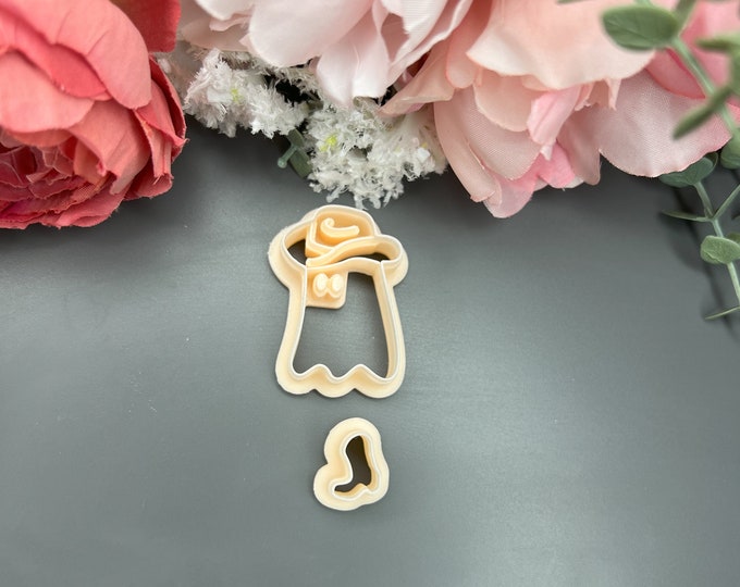 Cowboy Ghost Polymer Clay Cutters_ Handmade earrings_ Ceramic tools_ Silver Clay