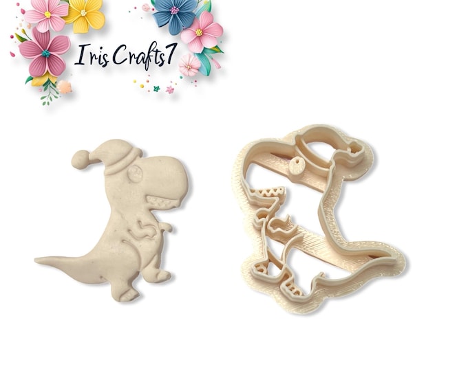 Christmas Dino Polymer Clay Cutter for Handmade Earrings & Jewellery, Craft Tools