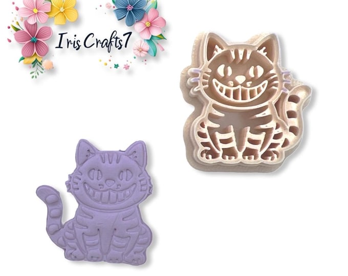 Smiling Cat Polymer Clay Cutters - Handmade Jewellery