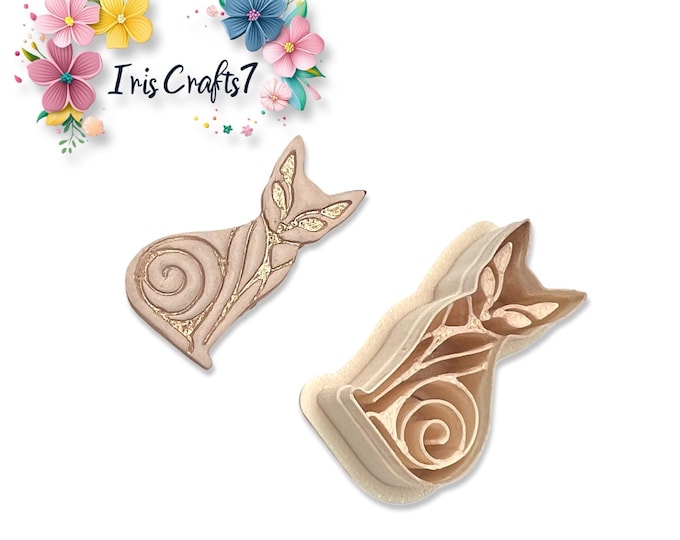 Cat Elegance Polymer Clay Cutter for Handmade Earring Making, Jewellery Tools