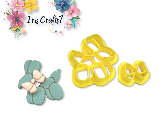 Balloon Dog with Ribbon Polymer Clay Cutters for Playful Earrings