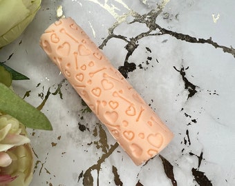 Polymer Clay Texture Roller no.34 Hearts and Arrows Design for Crafting & Pottery Embossing